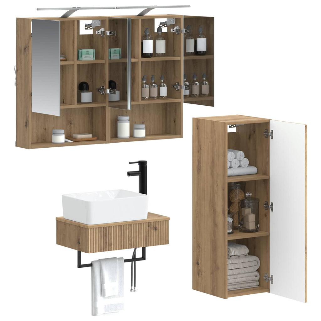 vidaXL Zestaw Szafek Łazienkowych 4 pcs Dąb artisan 50 x 14,5 x 70 cm