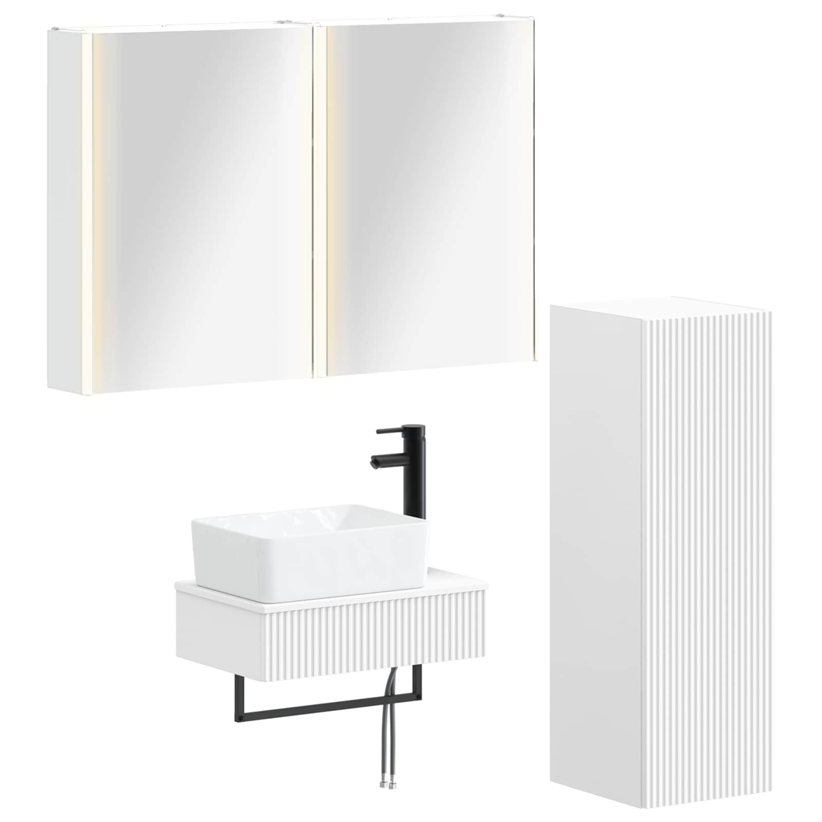 vidaXL Zestaw mebli łazienkowych 4 pcs Biały