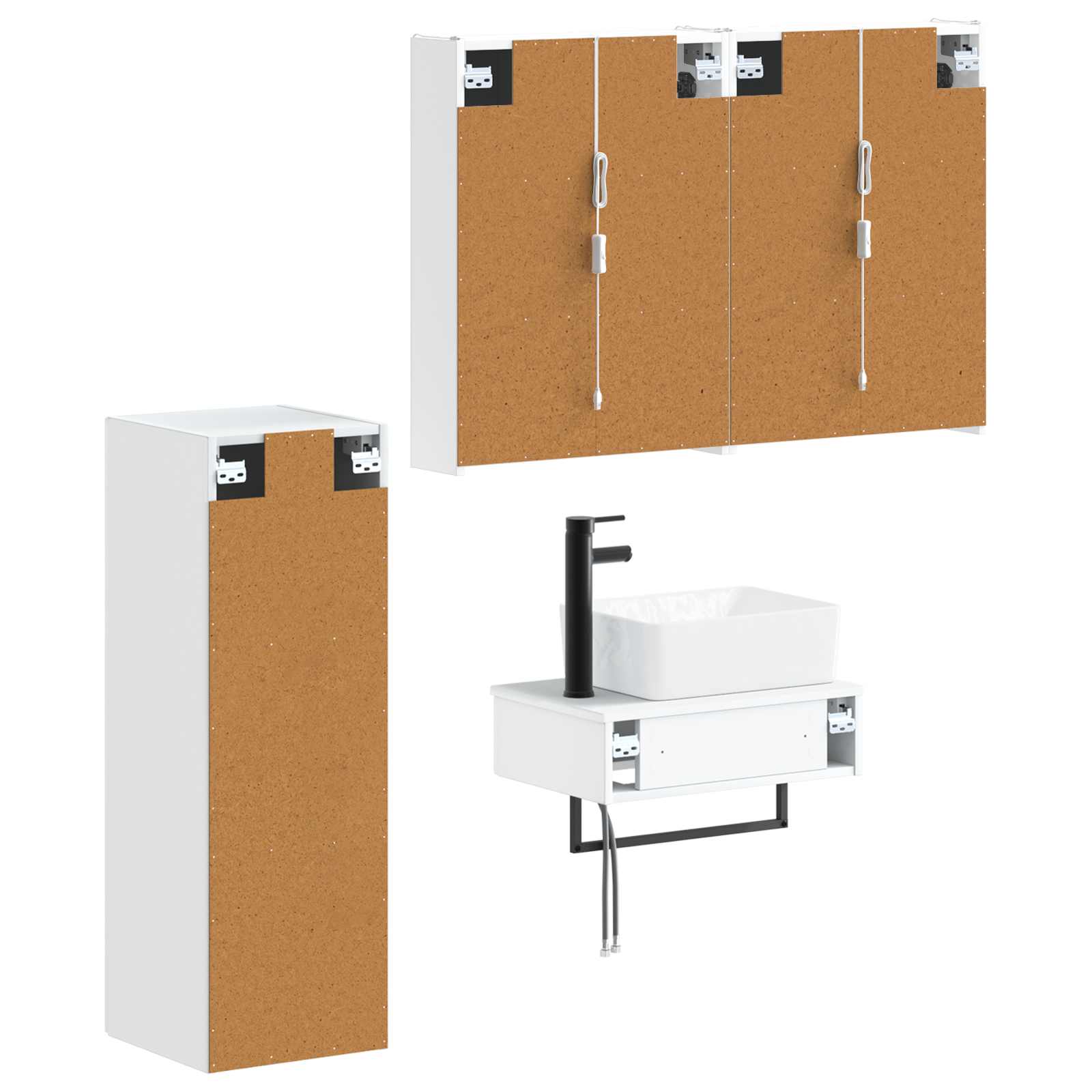 vidaXL Zestaw mebli łazienkowych 4 pcs Biały