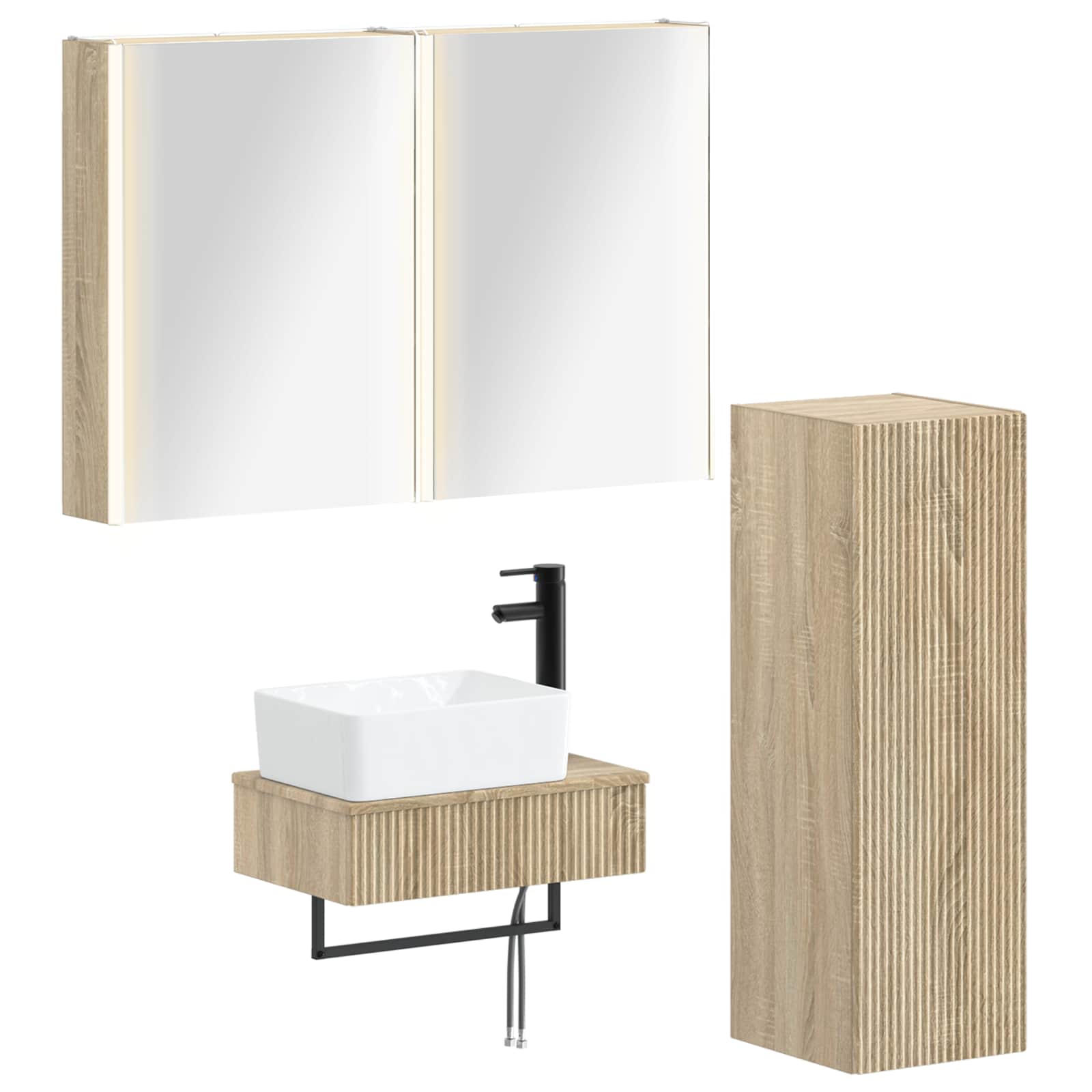 vidaXL Zestaw mebli łazienkowych 4 pcs dąb Sonoma