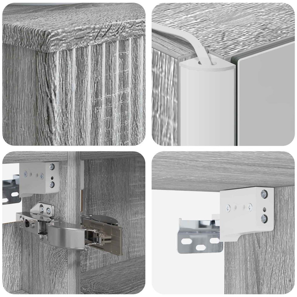 vidaXL Zestaw mebli łazienkowych 4 pcs Szary Sonoma