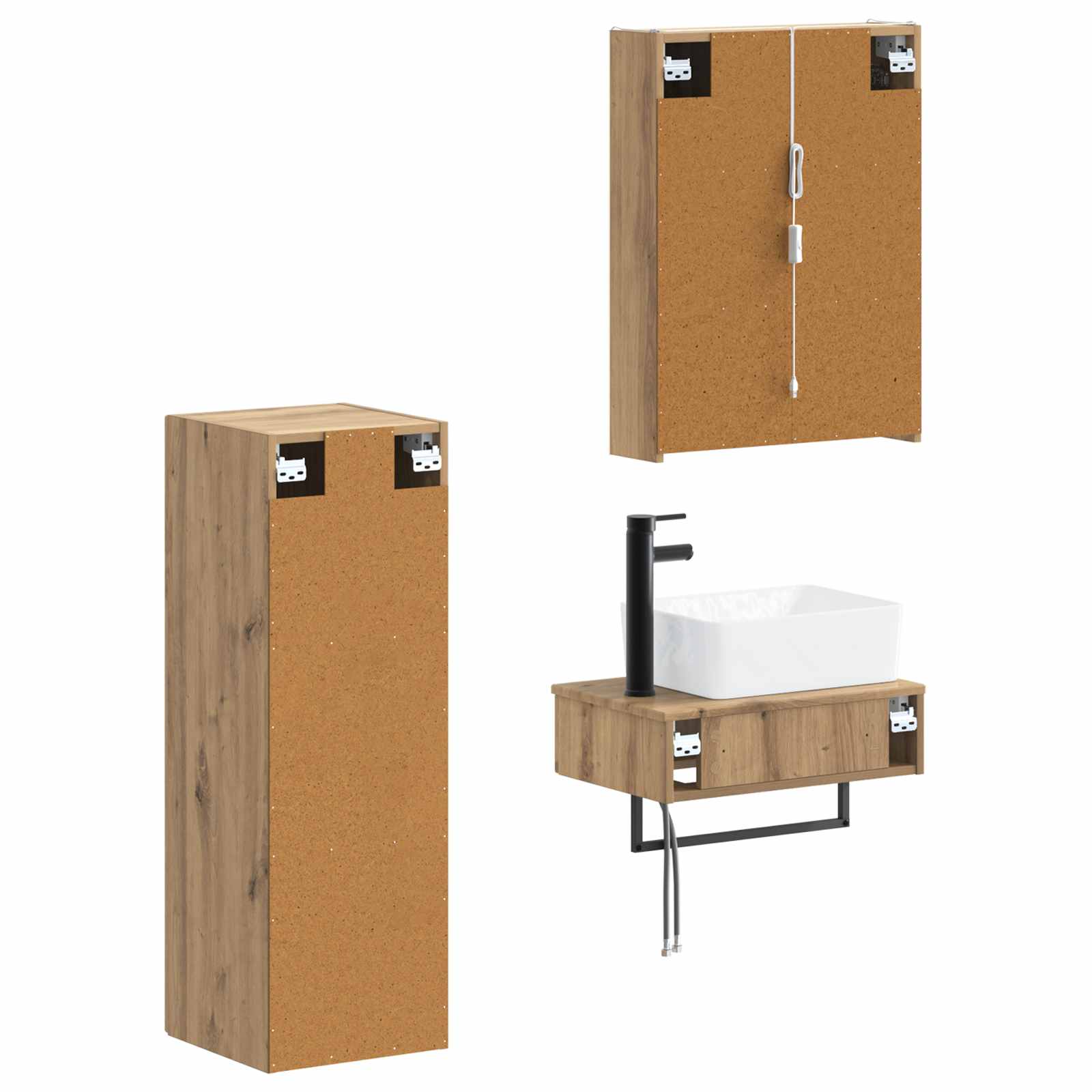 vidaXL Zestaw mebli łazienkowych 4 pcs Dąb artisan