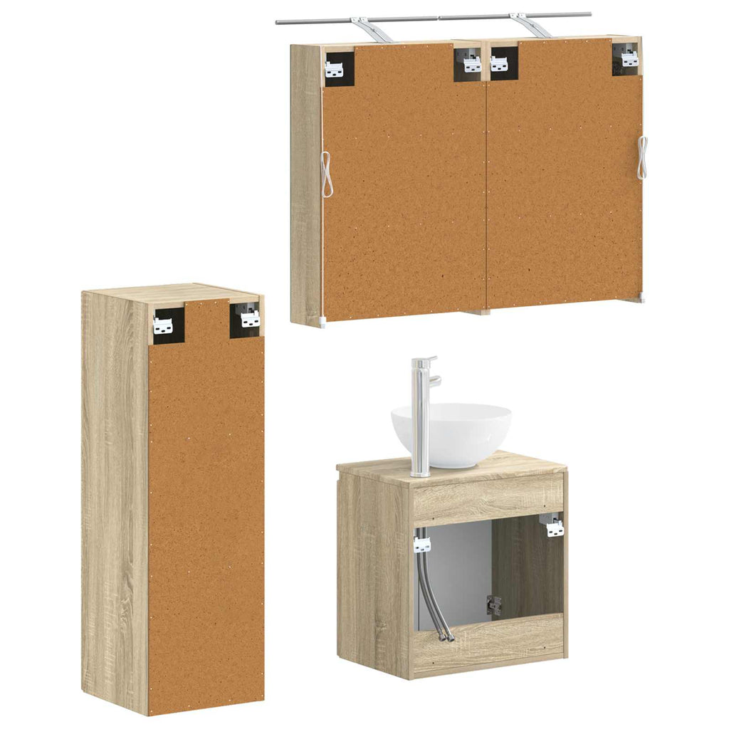 vidaXL Zestaw mebli łazienkowych 4 pcs dąb Sonoma