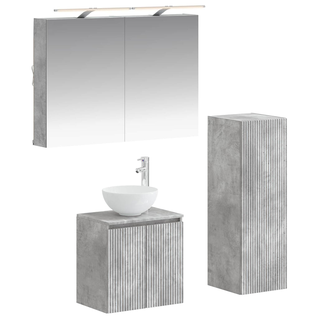 vidaXL Zestaw mebli łazienkowych 4 pcs Betonowy szary