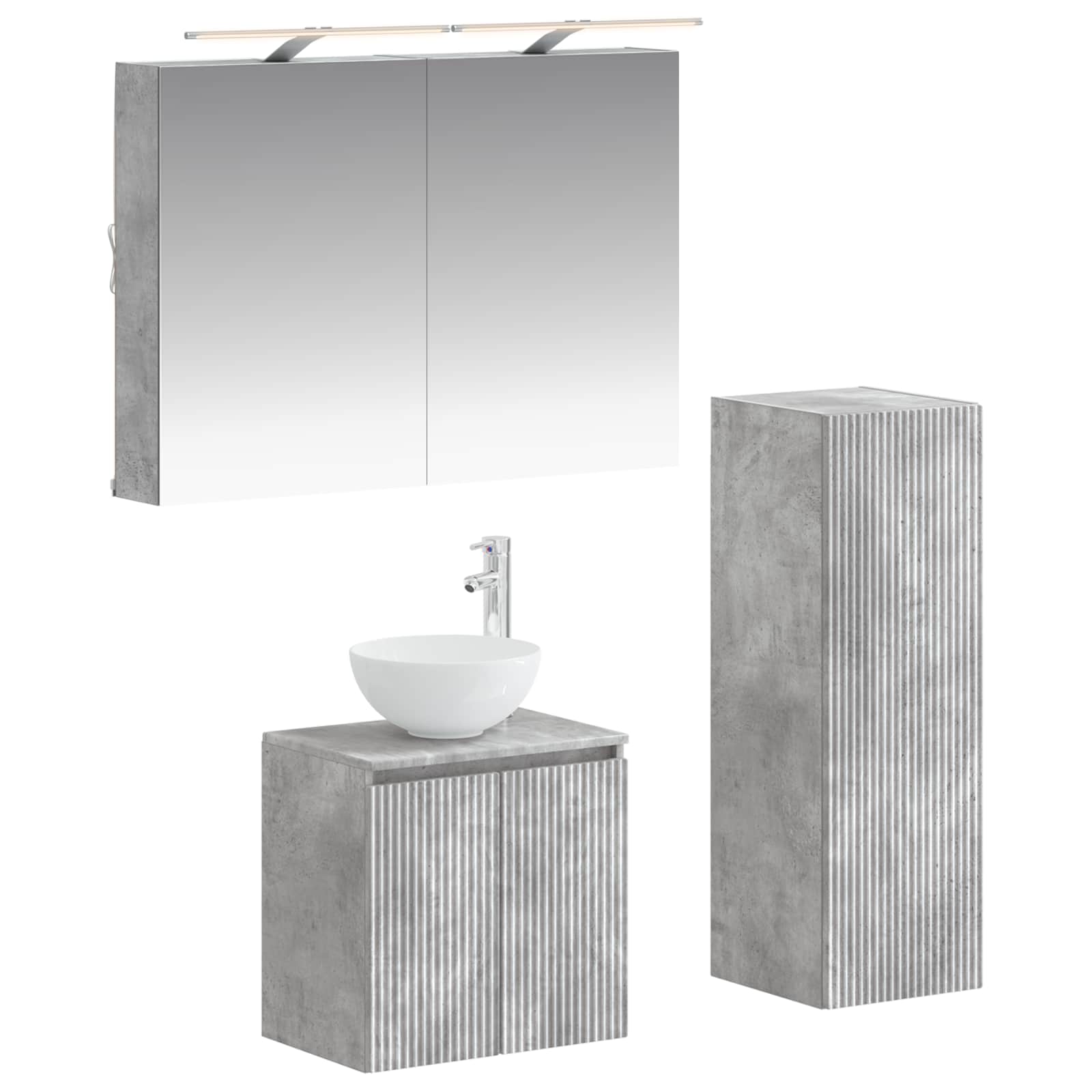 vidaXL Zestaw mebli łazienkowych 4 pcs Betonowy szary