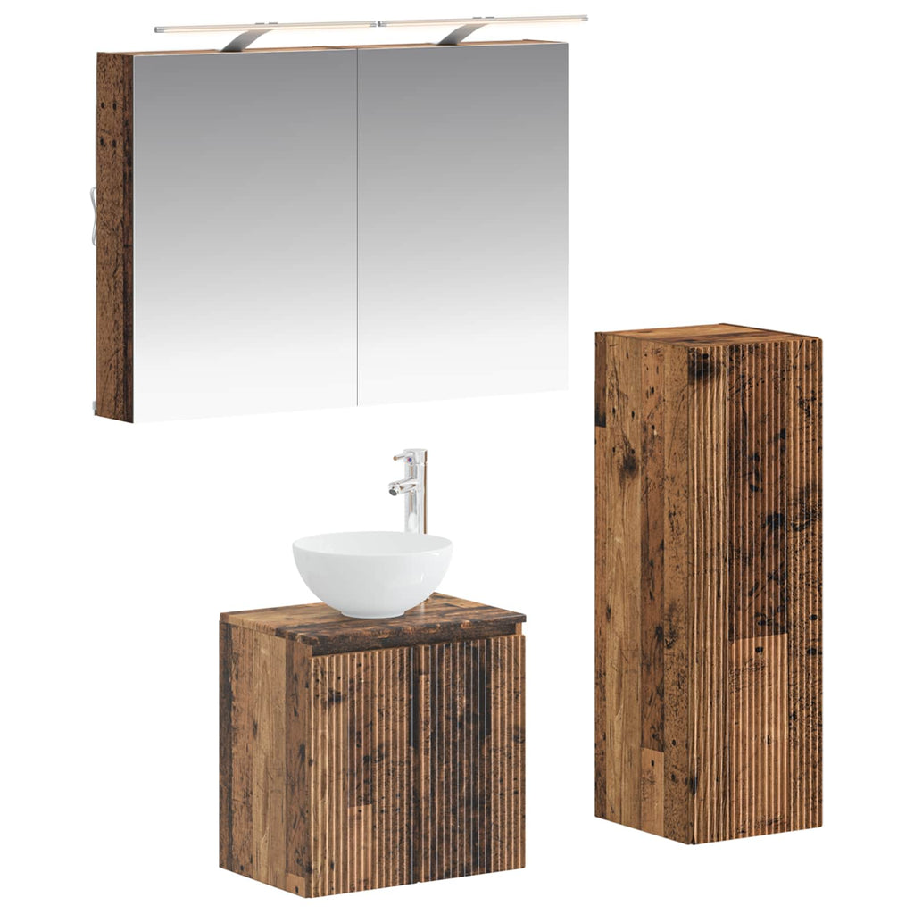 vidaXL Zestaw mebli łazienkowych 4 pcs Stare drewno