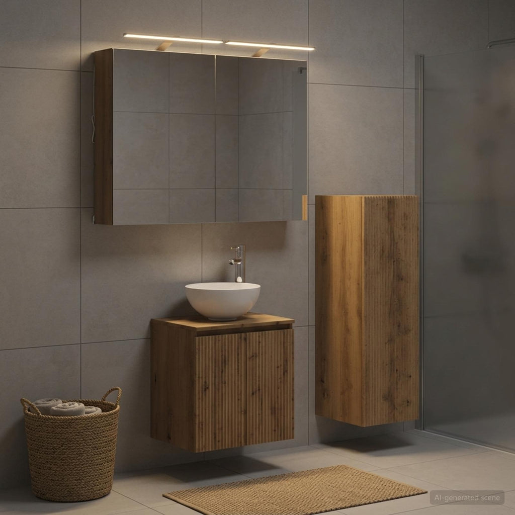vidaXL Zestaw mebli łazienkowych 4 szt. Dąb artisan