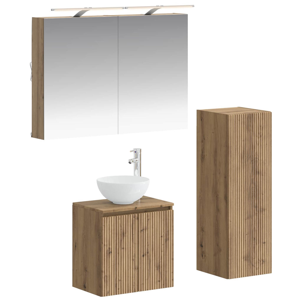 vidaXL Zestaw mebli łazienkowych 4 pcs Dąb artisan