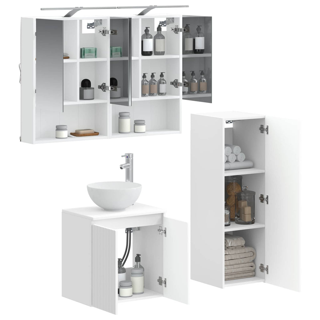 vidaXL Zestaw mebli łazienkowych 4 pcs Biały