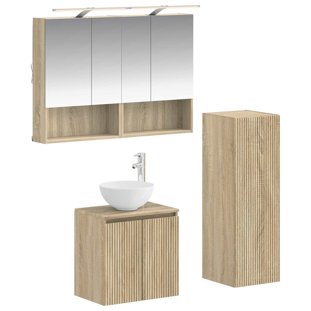vidaXL Zestaw mebli łazienkowych 4 pcs dąb Sonoma