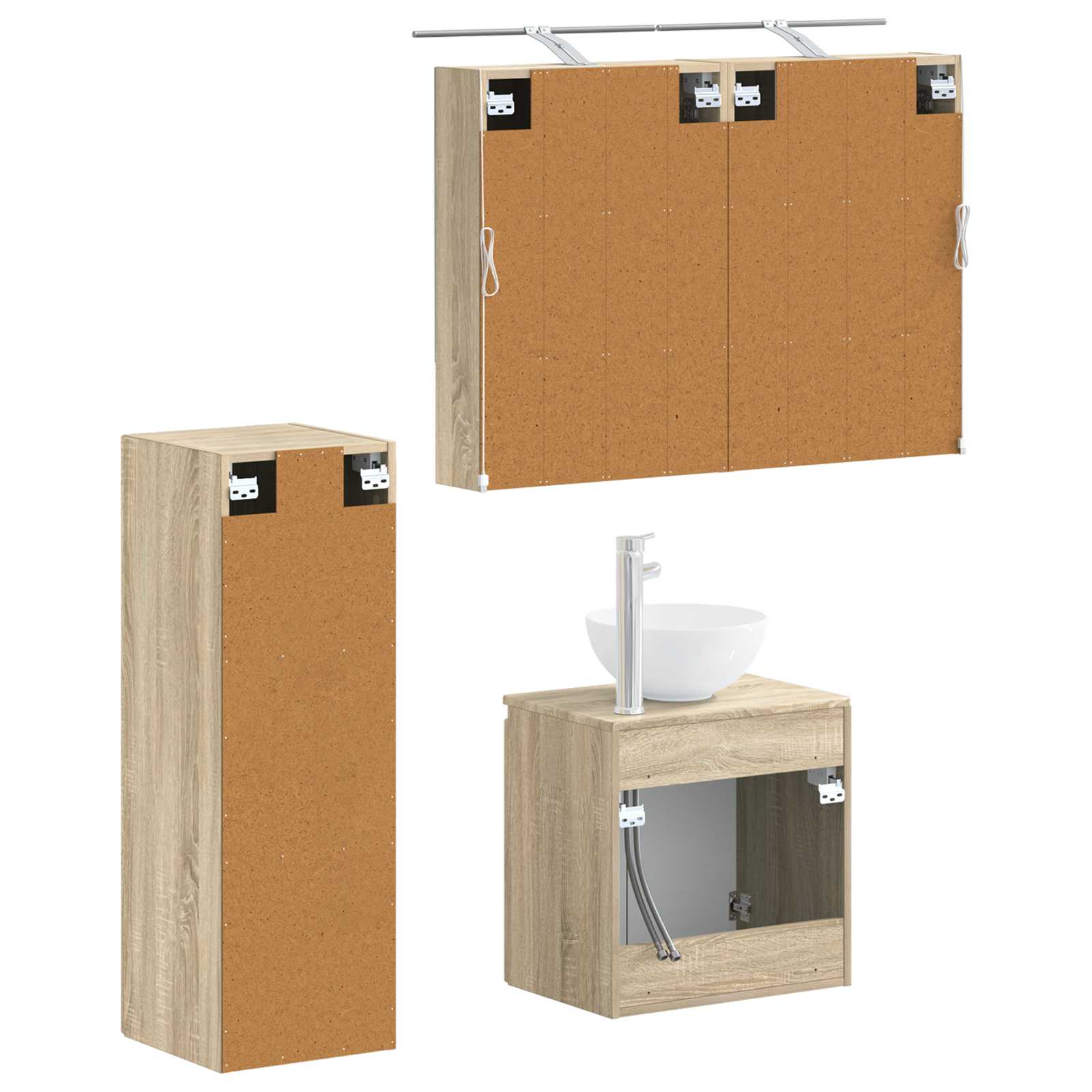 vidaXL Zestaw mebli łazienkowych 4 pcs dąb Sonoma