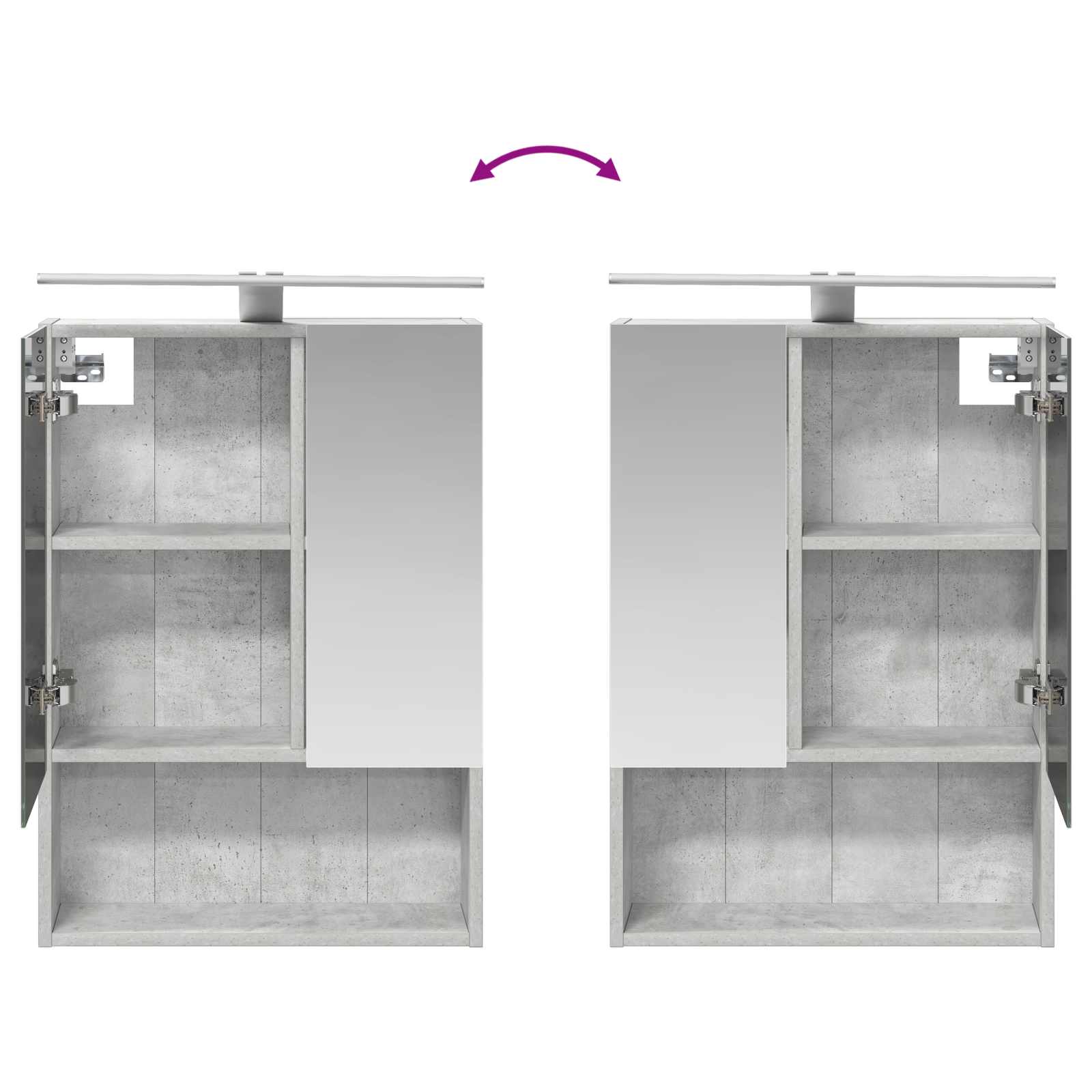 vidaXL Zestaw mebli łazienkowych 4 pcs Betonowy szary