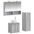 vidaXL Zestaw mebli łazienkowych 4 pcs Szary Sonoma
