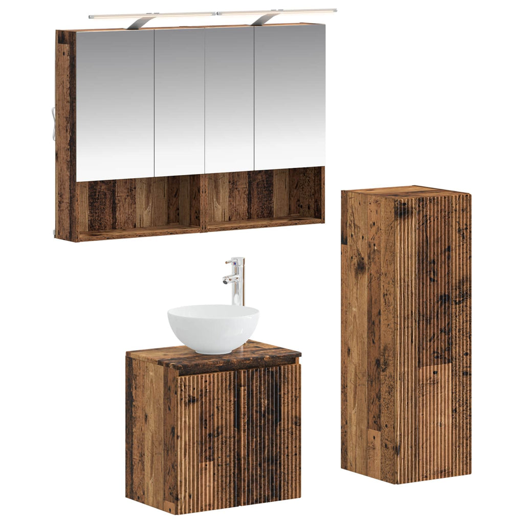 vidaXL Zestaw mebli łazienkowych 4 pcs Stare drewno