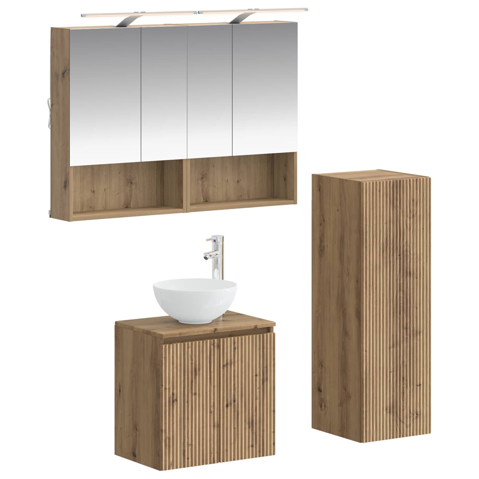 vidaXL Zestaw mebli łazienkowych 4 pcs Dąb artisan