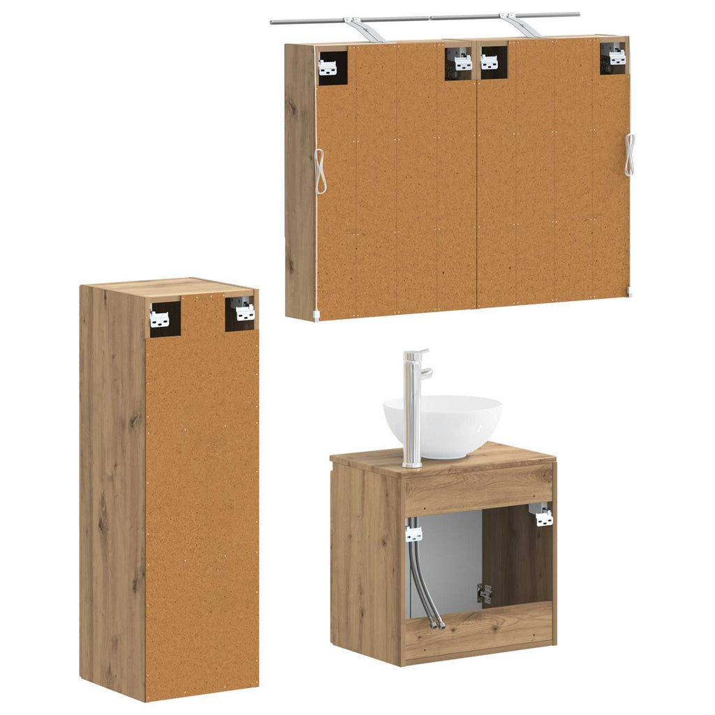 vidaXL Zestaw mebli łazienkowych 4 pcs Dąb artisan