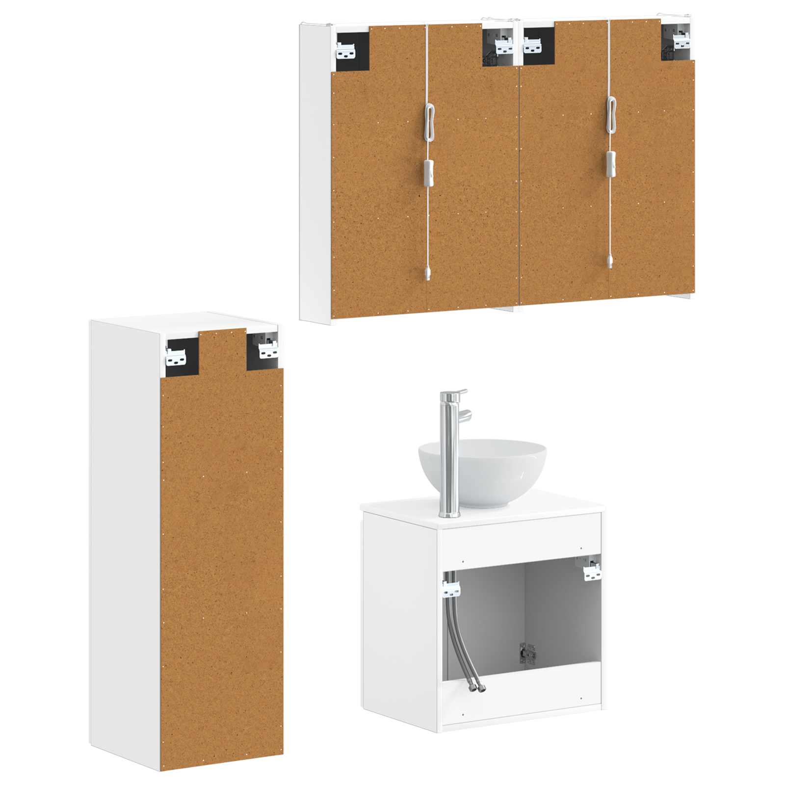 vidaXL Zestaw mebli łazienkowych 4 pcs Biały