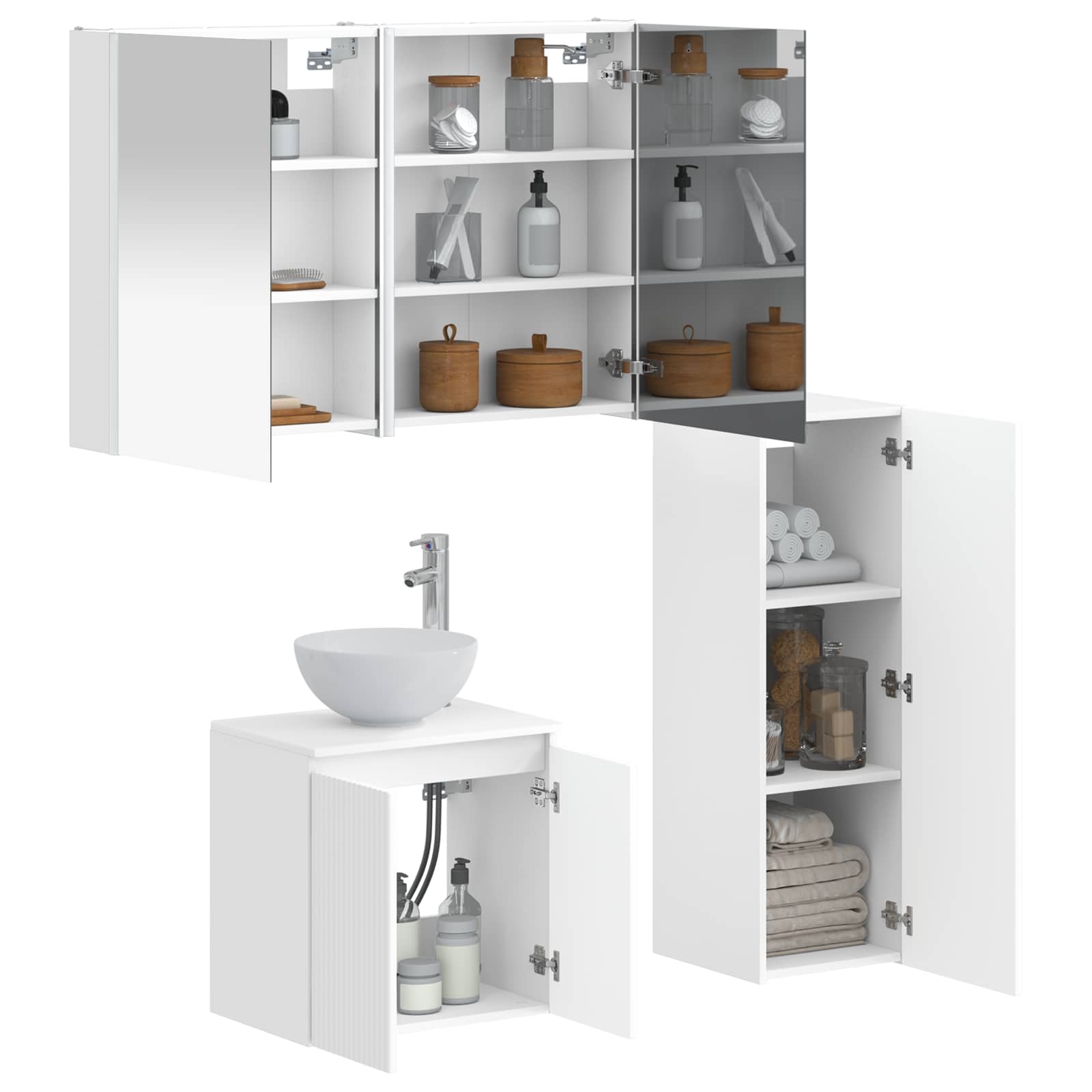 vidaXL Zestaw mebli łazienkowych 4 pcs Biały
