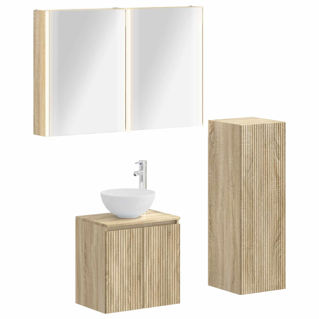 vidaXL Zestaw mebli łazienkowych 4 pcs dąb Sonoma