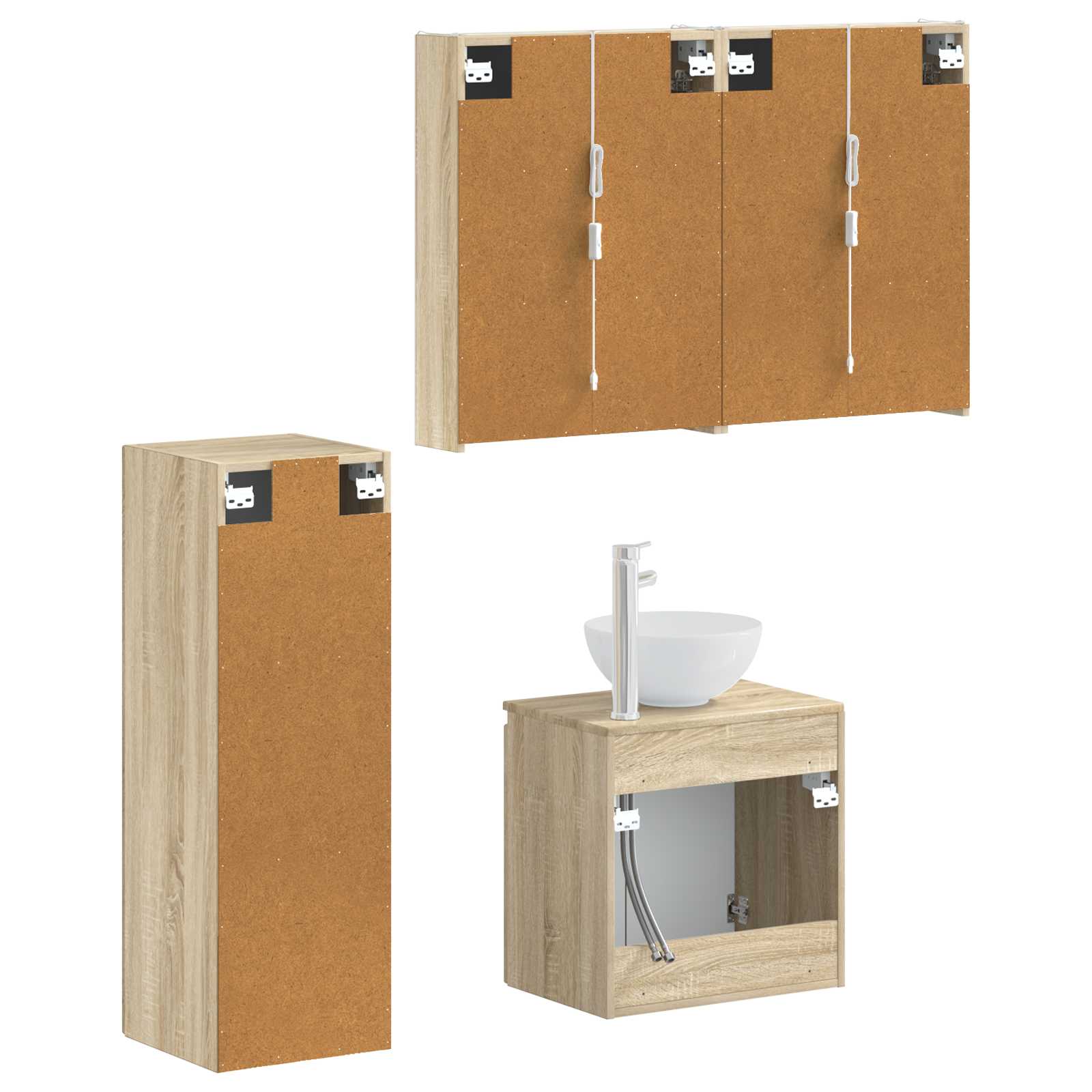 vidaXL Zestaw mebli łazienkowych 4 pcs dąb Sonoma
