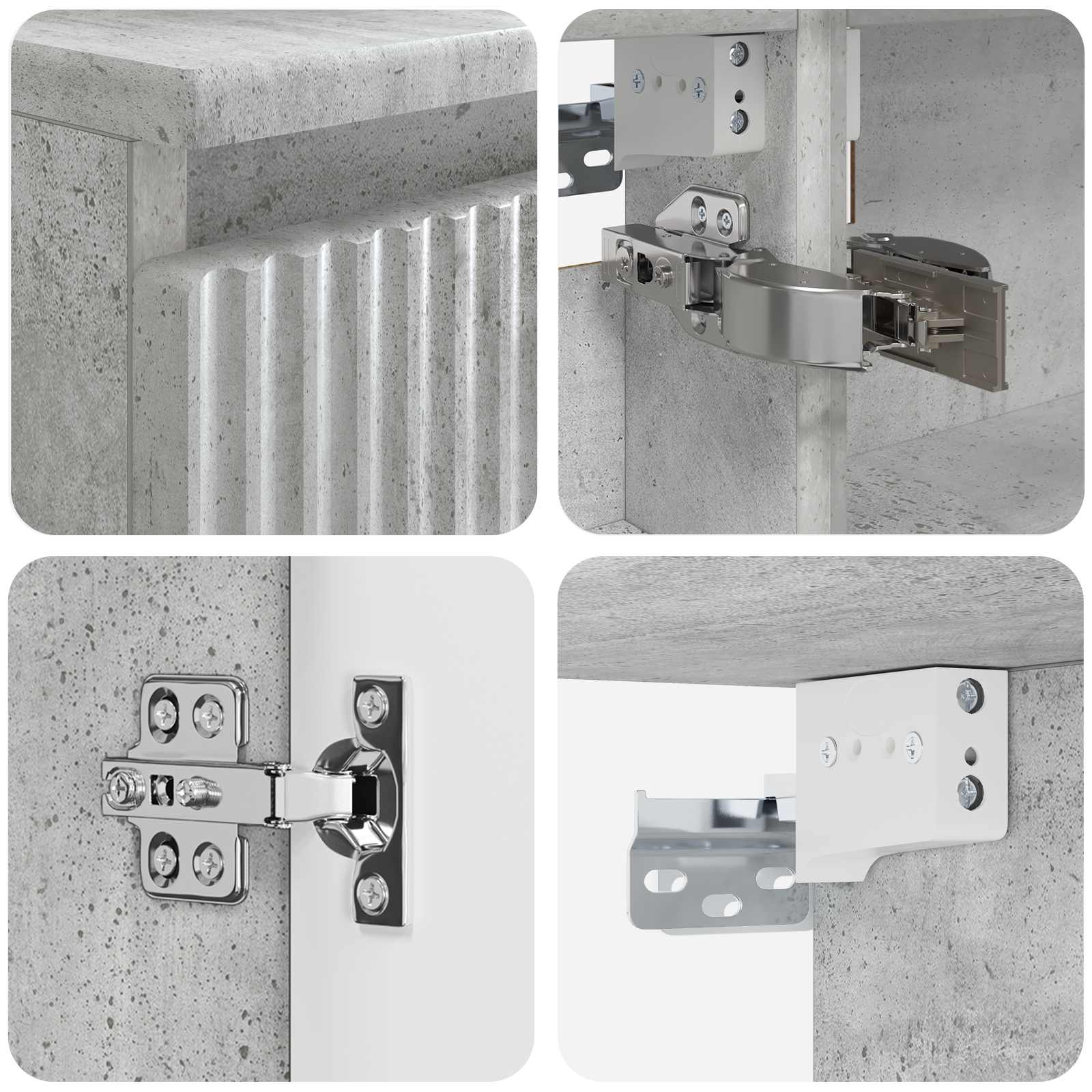 vidaXL Zestaw mebli łazienkowych 4 pcs Betonowy szary