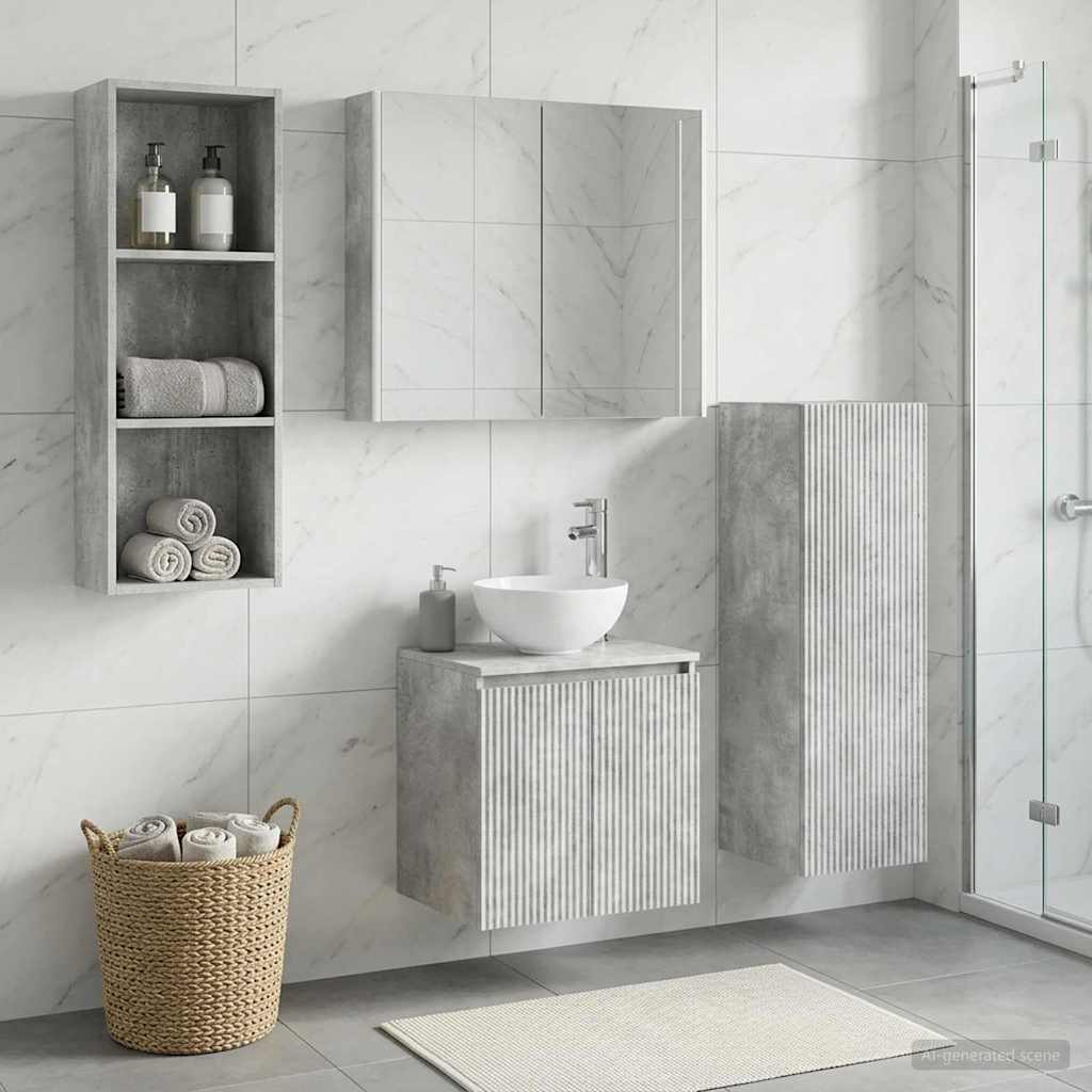 vidaXL Zestaw mebli łazienkowych 4 pcs Betonowy szary