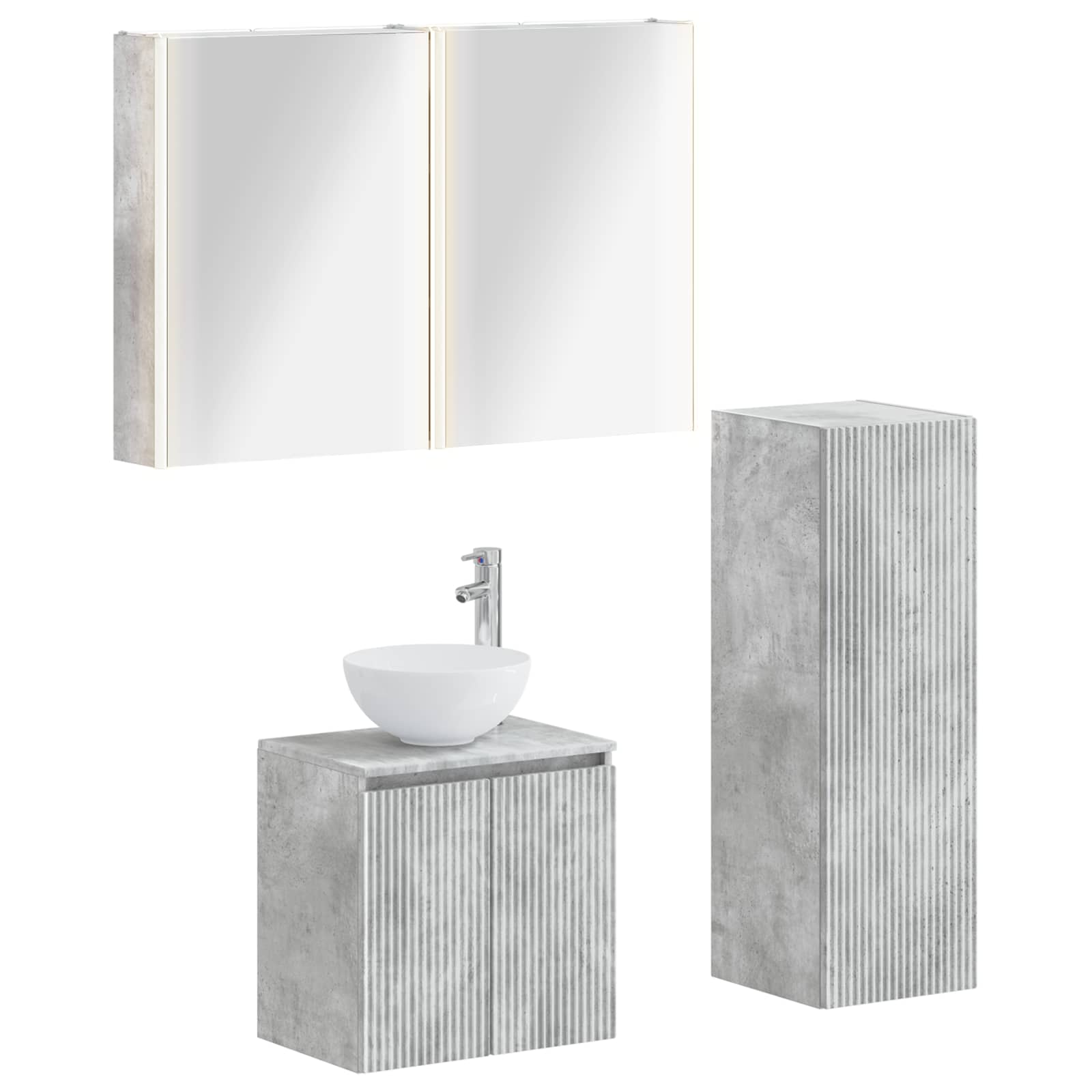 vidaXL Zestaw mebli łazienkowych 4 pcs Betonowy szary