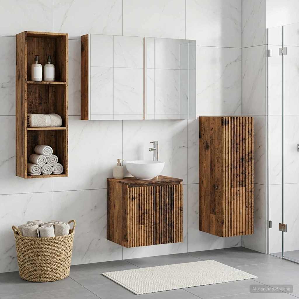 vidaXL Zestaw mebli łazienkowych 4 pcs Stare drewno