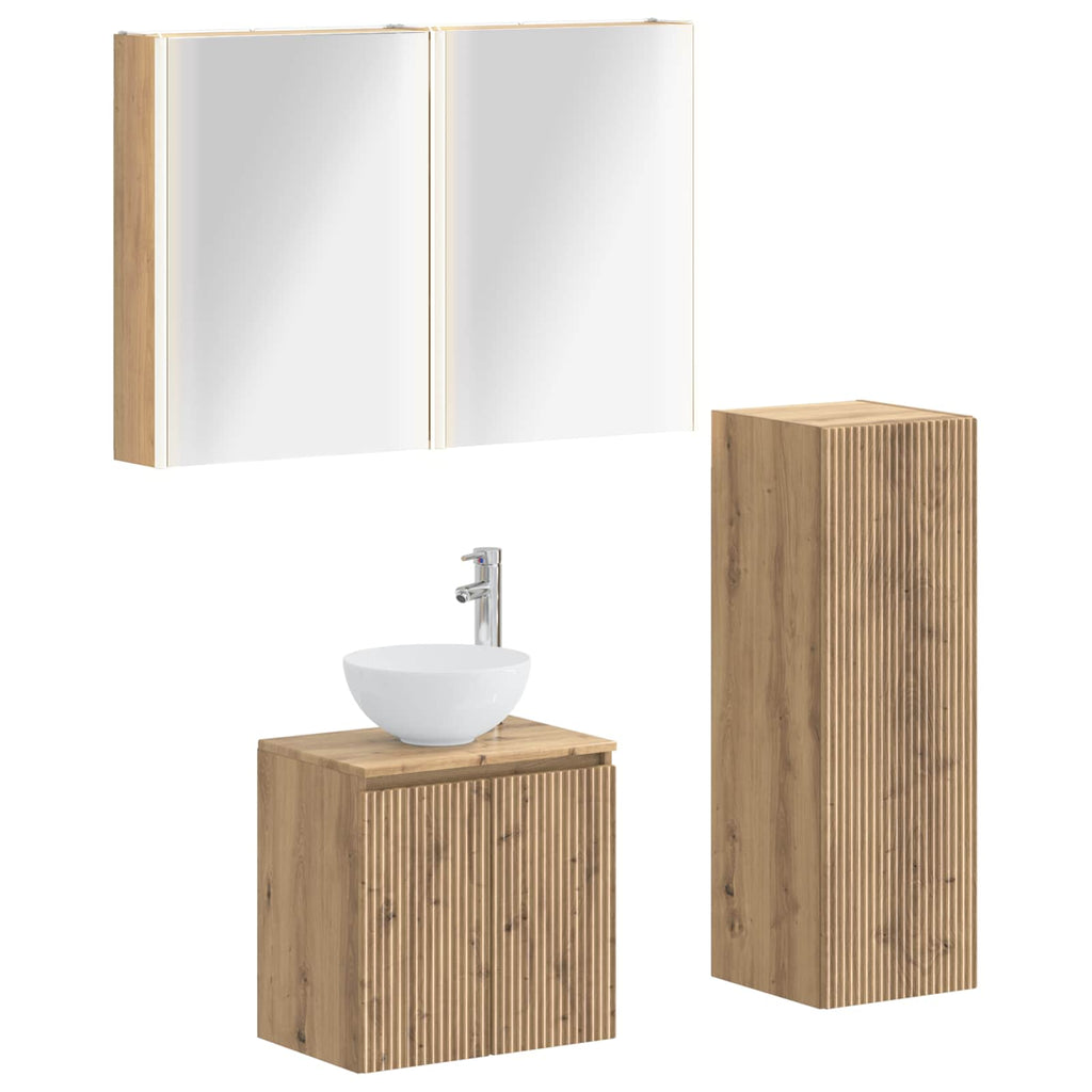 vidaXL Zestaw mebli łazienkowych 4 pcs Dąb artisan