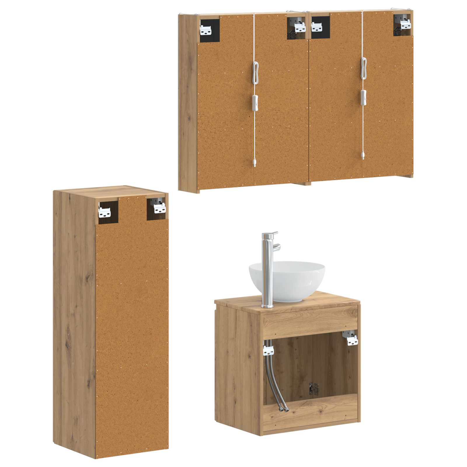 vidaXL Zestaw mebli łazienkowych 4 pcs Dąb artisan