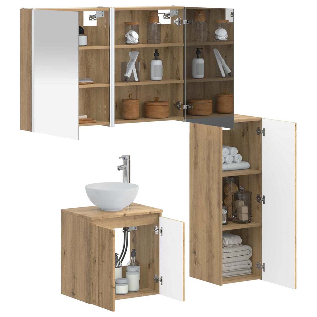 vidaXL Zestaw mebli łazienkowych 4 pcs Dąb artisan