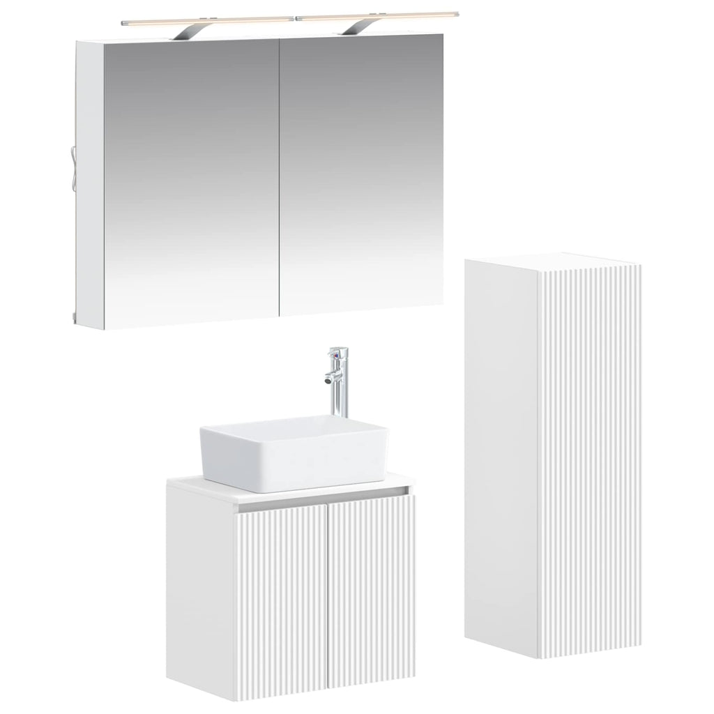 vidaXL Zestaw mebli łazienkowych 4 pcs Biały