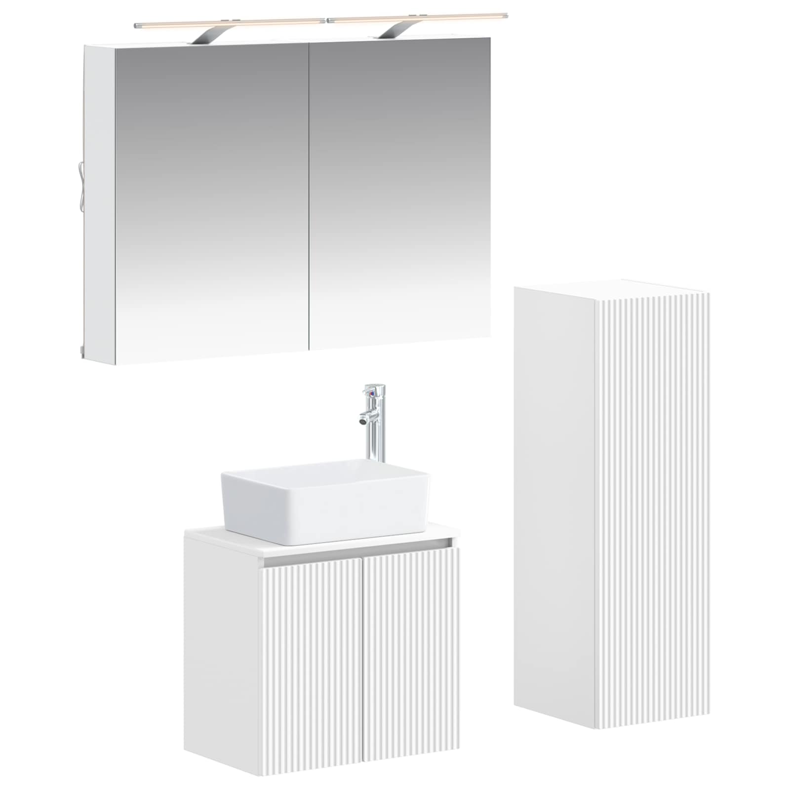 vidaXL Zestaw mebli łazienkowych 4 pcs Biały
