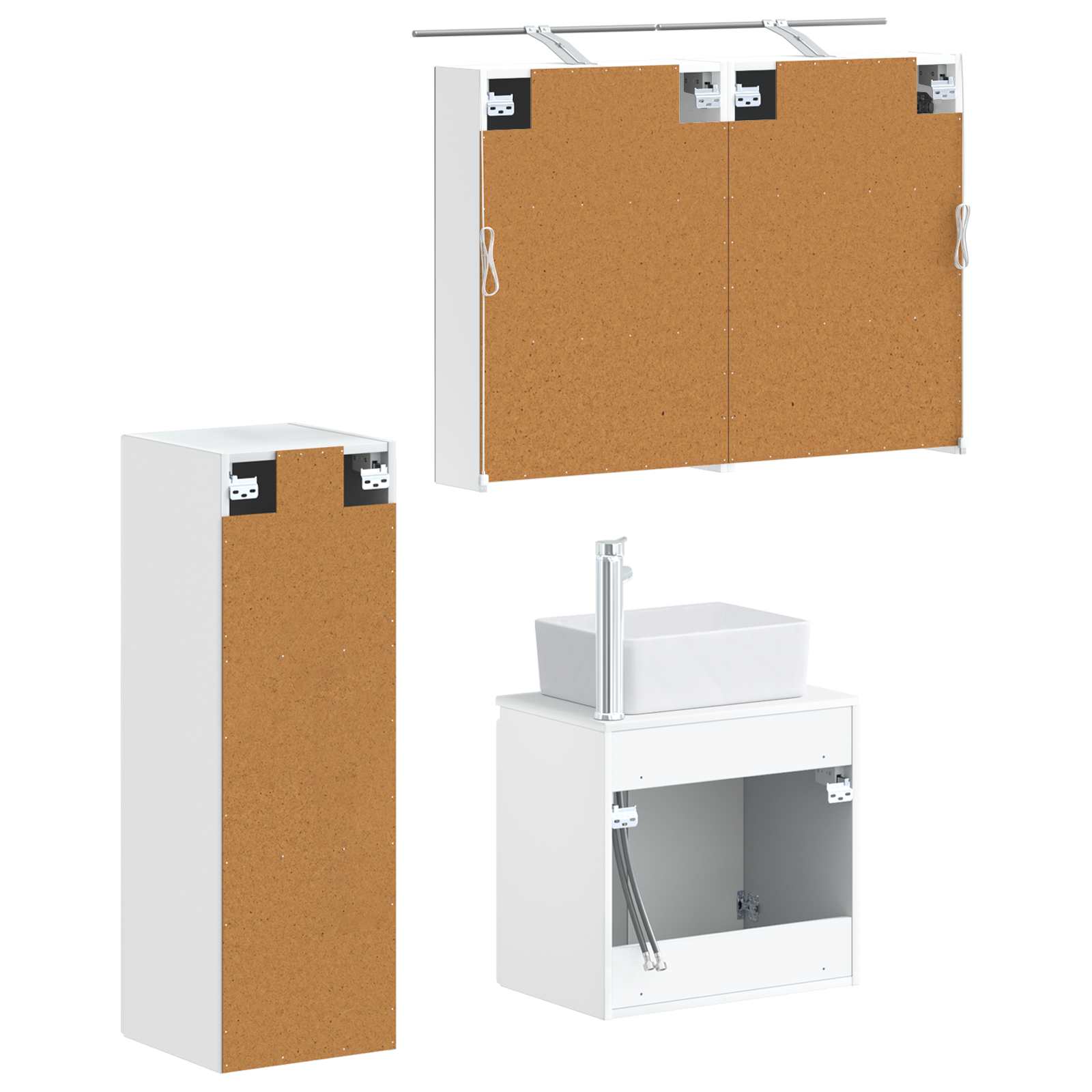 vidaXL Zestaw mebli łazienkowych 4 pcs Biały