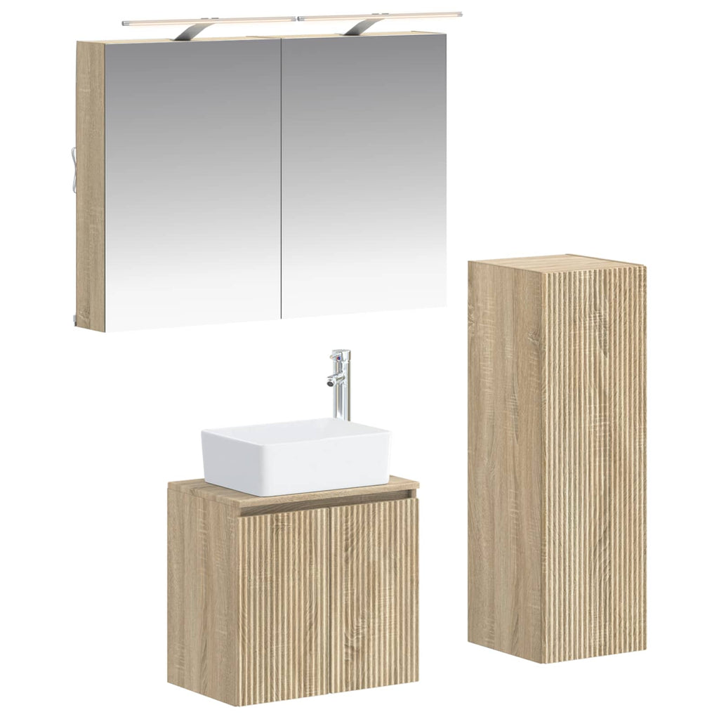 vidaXL Zestaw mebli łazienkowych 4 pcs dąb Sonoma