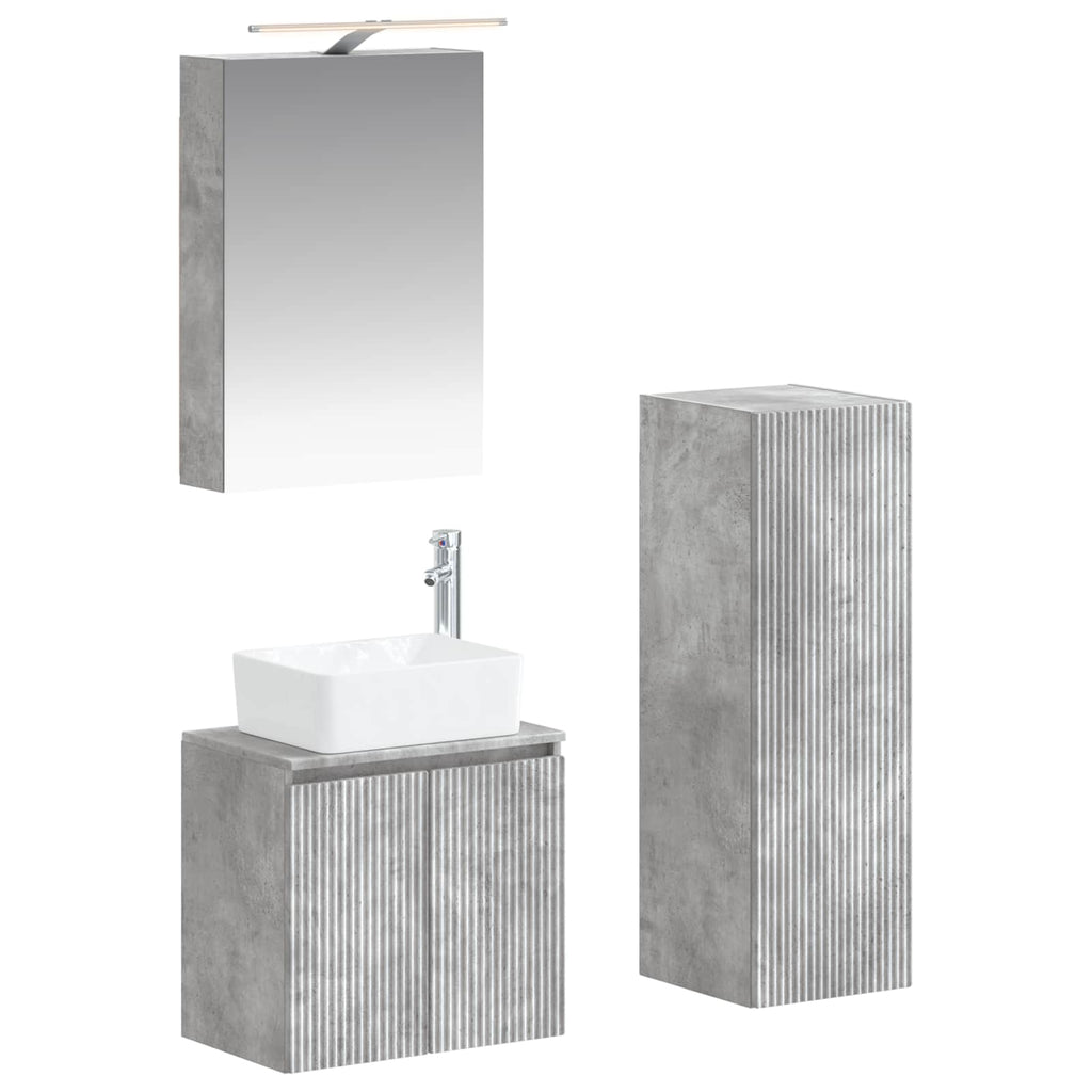 vidaXL Zestaw mebli łazienkowych 4 pcs Betonowy szary