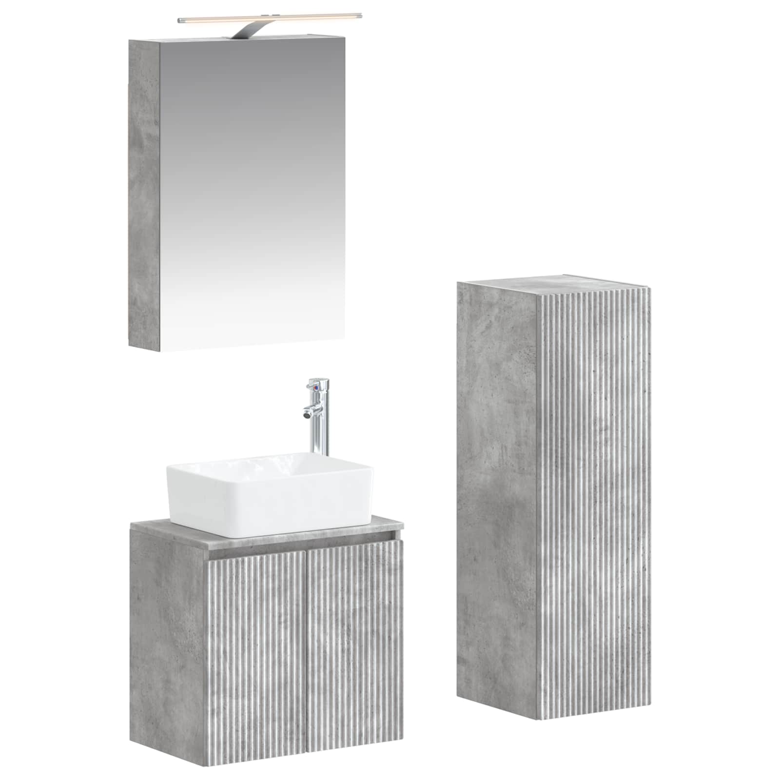 vidaXL Zestaw mebli łazienkowych 4 pcs Betonowy szary