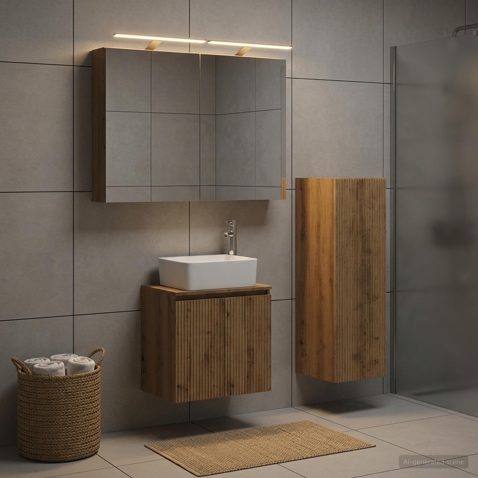 vidaXL Zestaw mebli łazienkowych 4 szt. Dąb artisan