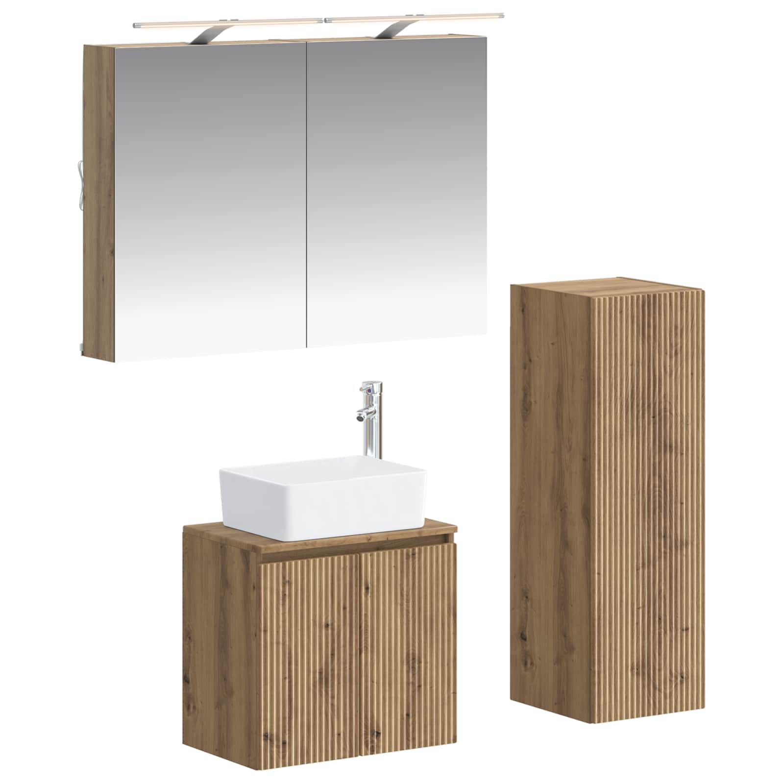 vidaXL Zestaw mebli łazienkowych 4 pcs Dąb artisan