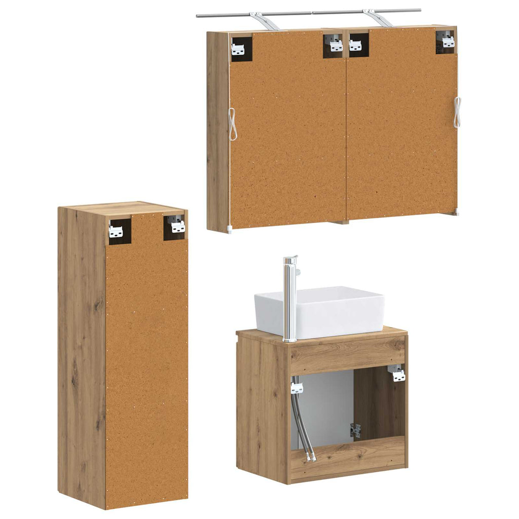 vidaXL Zestaw mebli łazienkowych 4 pcs Dąb artisan