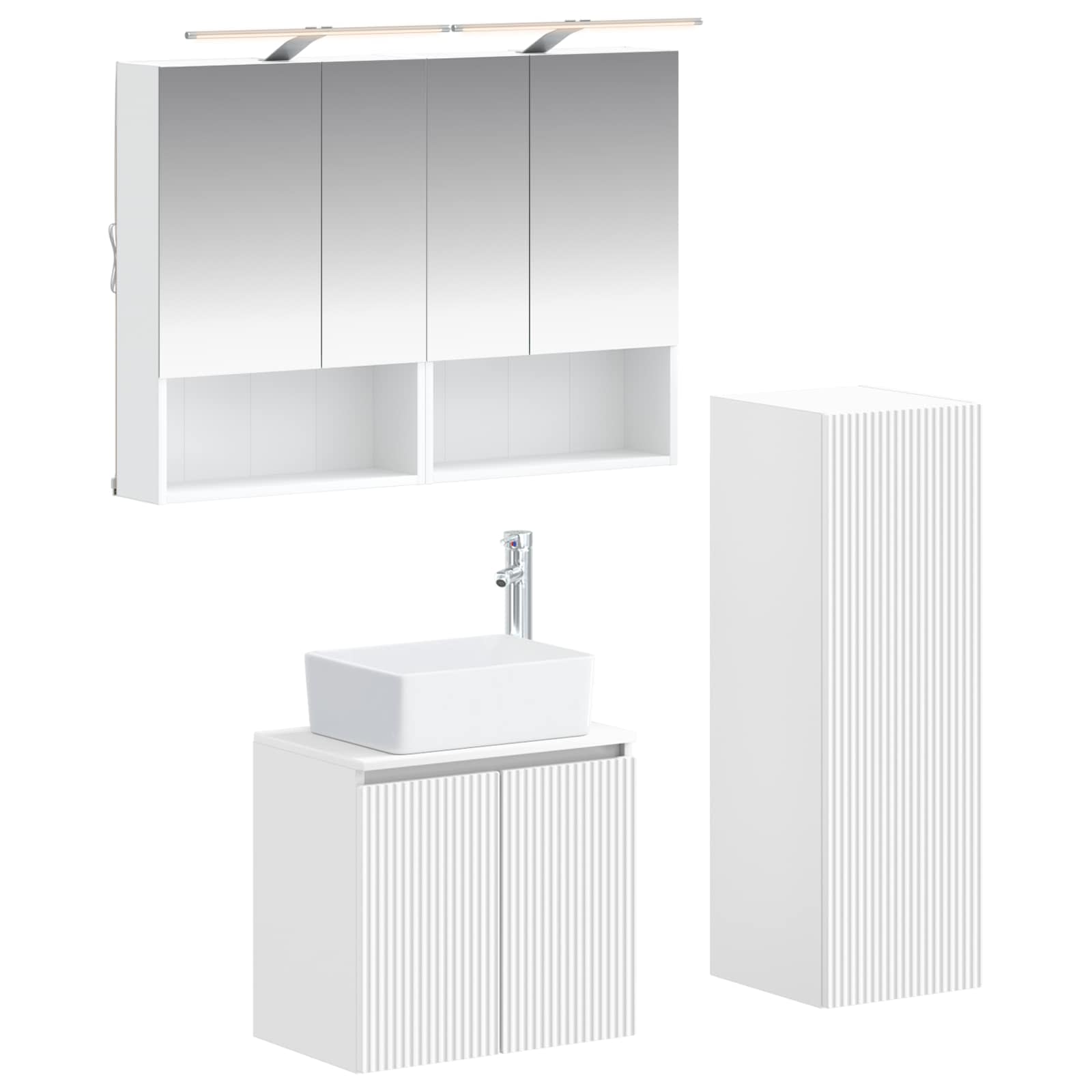vidaXL Zestaw mebli łazienkowych 4 pcs Biały