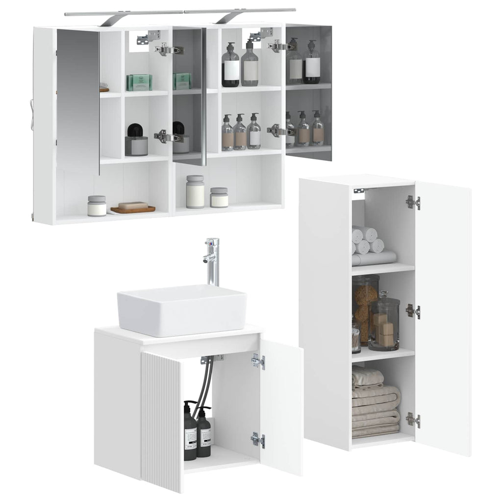 vidaXL Zestaw mebli łazienkowych 4 pcs Biały