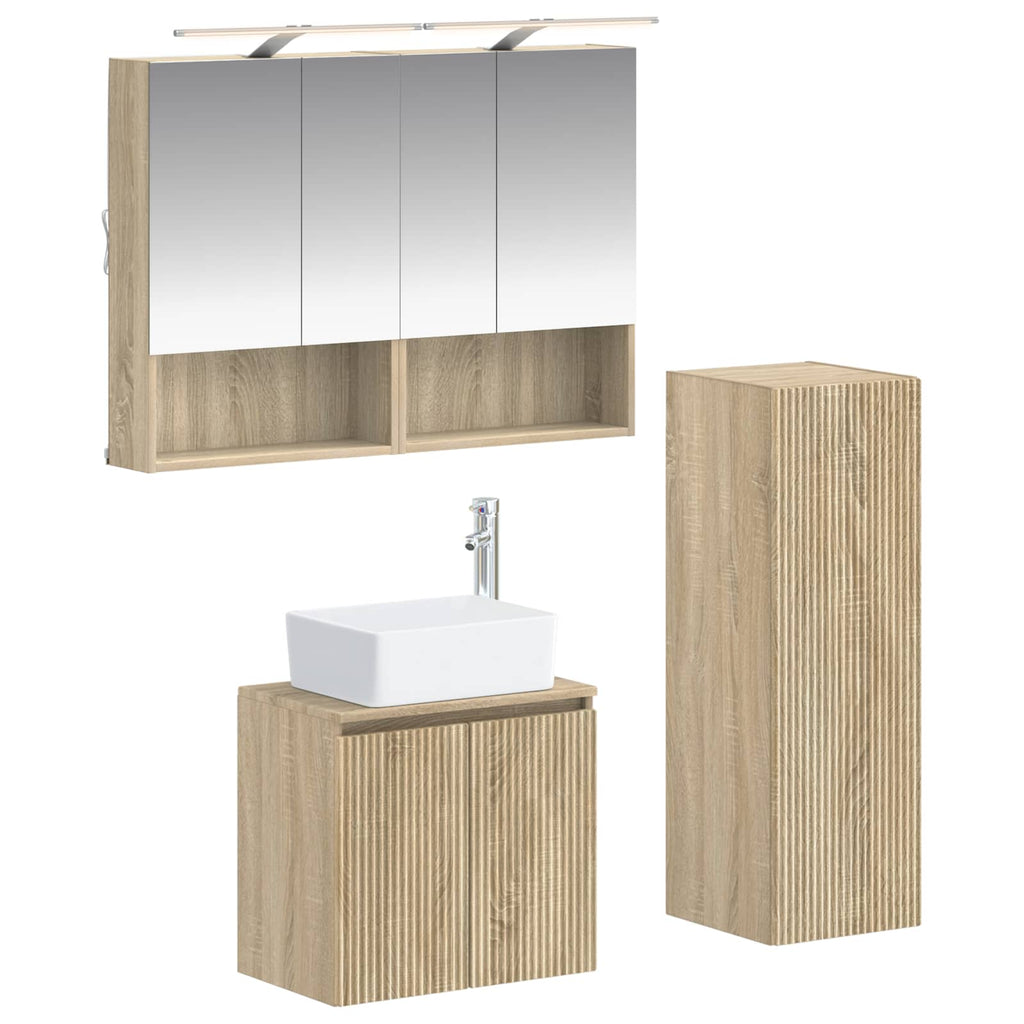 vidaXL Zestaw mebli łazienkowych 4 pcs dąb Sonoma