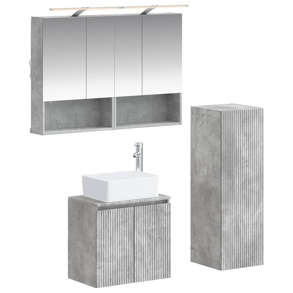vidaXL Zestaw mebli łazienkowych 4 pcs Betonowy szary