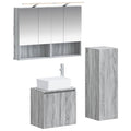 vidaXL Zestaw mebli łazienkowych 4 pcs Szary Sonoma