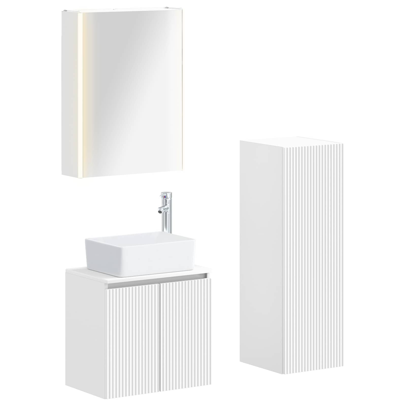 vidaXL Zestaw mebli łazienkowych 4 pcs Biały