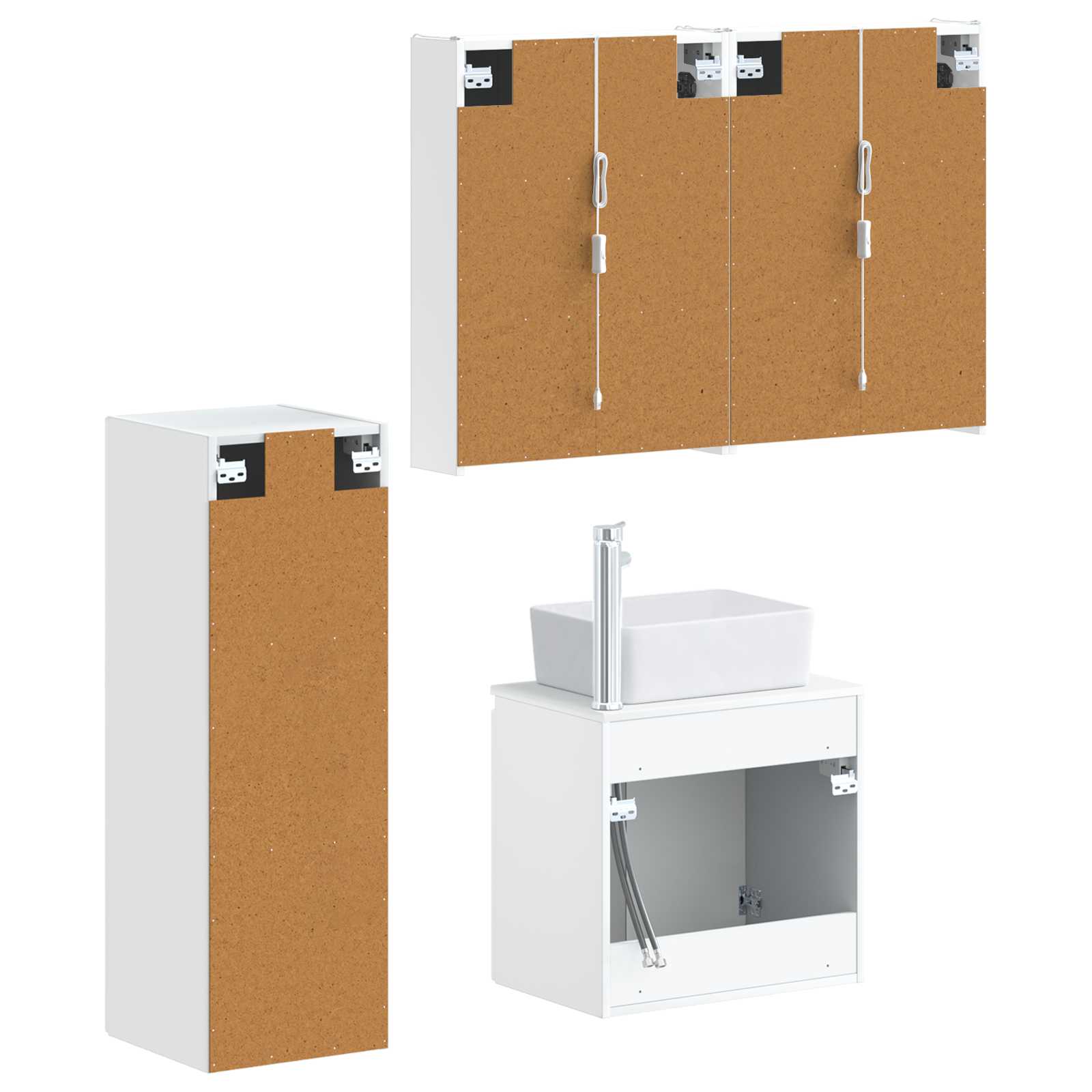 vidaXL Zestaw mebli łazienkowych 4 pcs Biały