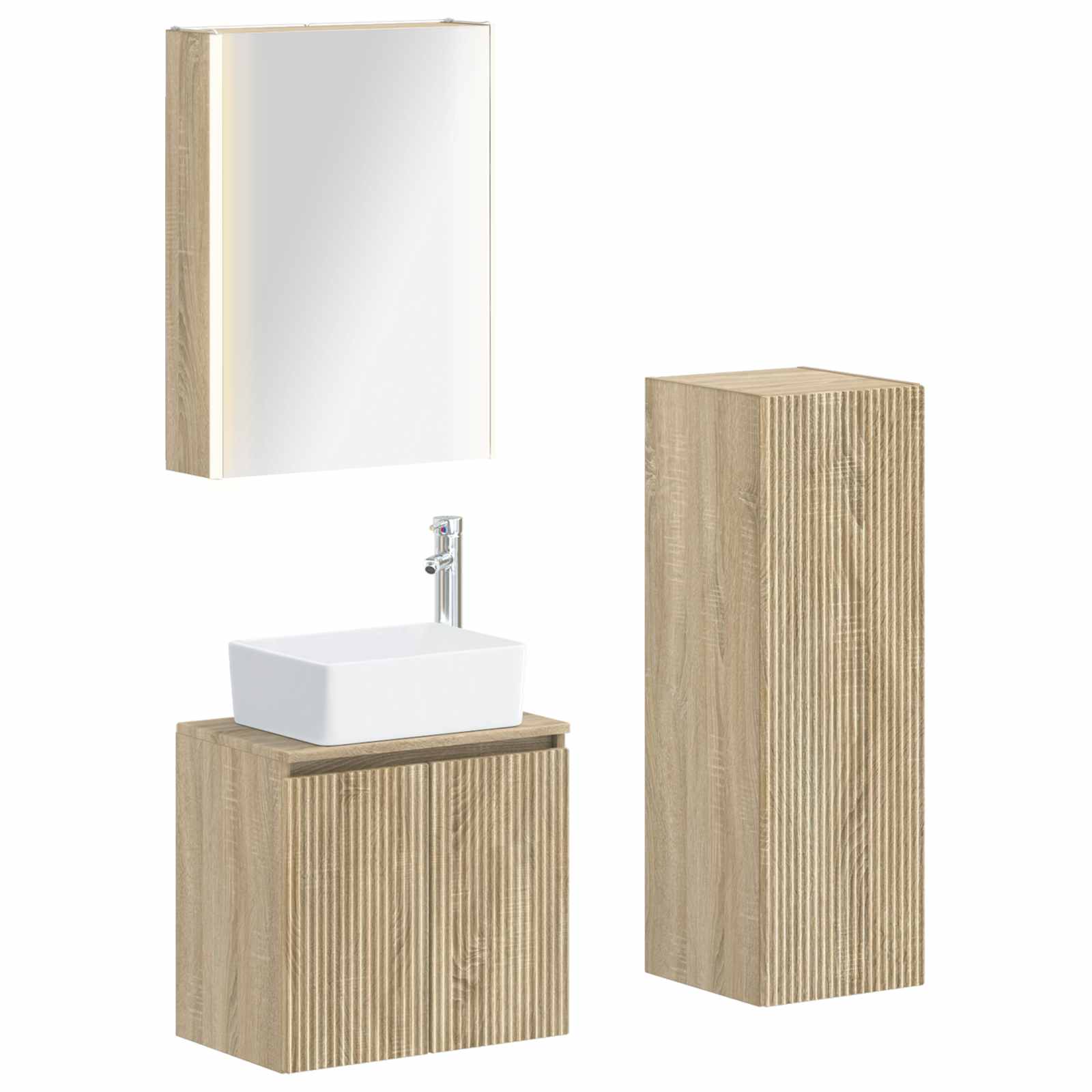 vidaXL Zestaw mebli łazienkowych 4 pcs dąb Sonoma
