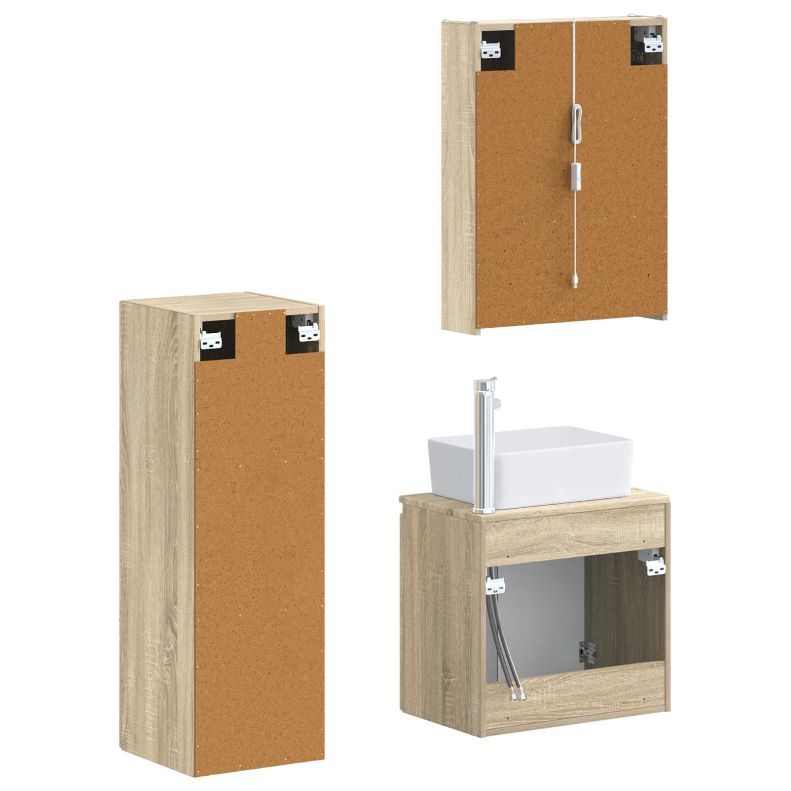 vidaXL Zestaw mebli łazienkowych 4 pcs dąb Sonoma