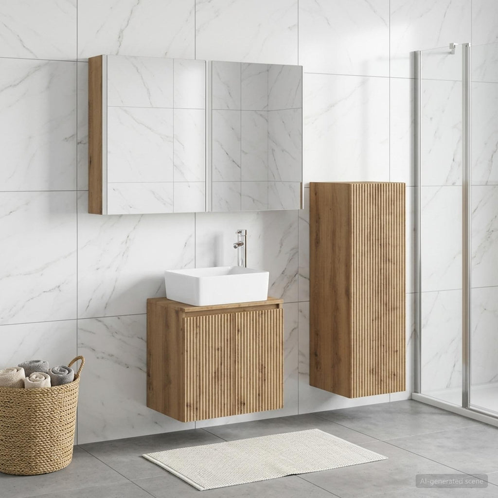 vidaXL Zestaw mebli łazienkowych 4 szt. Dąb artisan